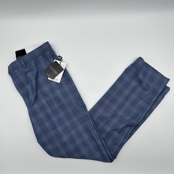 Lauren Ralph Lauren Classic-Fit Ultraflex Wool Suit Pants Blue‎ Plaid 34x32 NWT - Picture 13 of 13